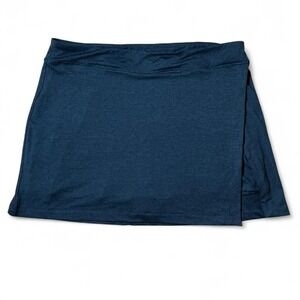 Quince Ultra Soft Side Slit Skort Heather Navy XL Athletic Tennis Golf
